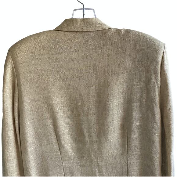 Women's T.R. BENTLEY Size M Flax Rayon Blend Blazer Jacket 1-Button - Picture 5 of 6